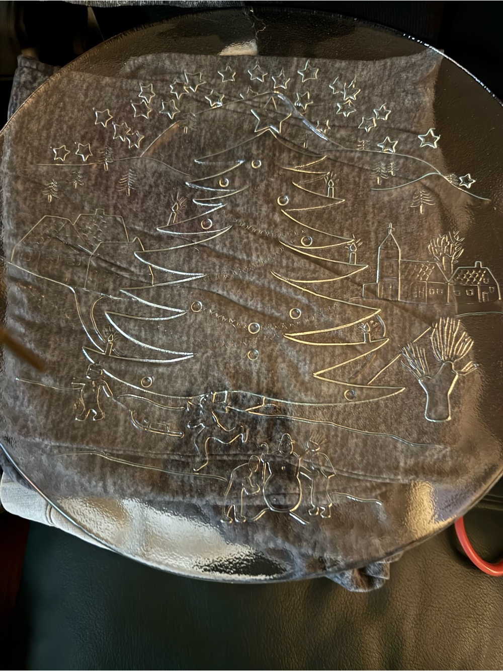 Clear Glass Holiday Tree Serving Platter - Women Bags